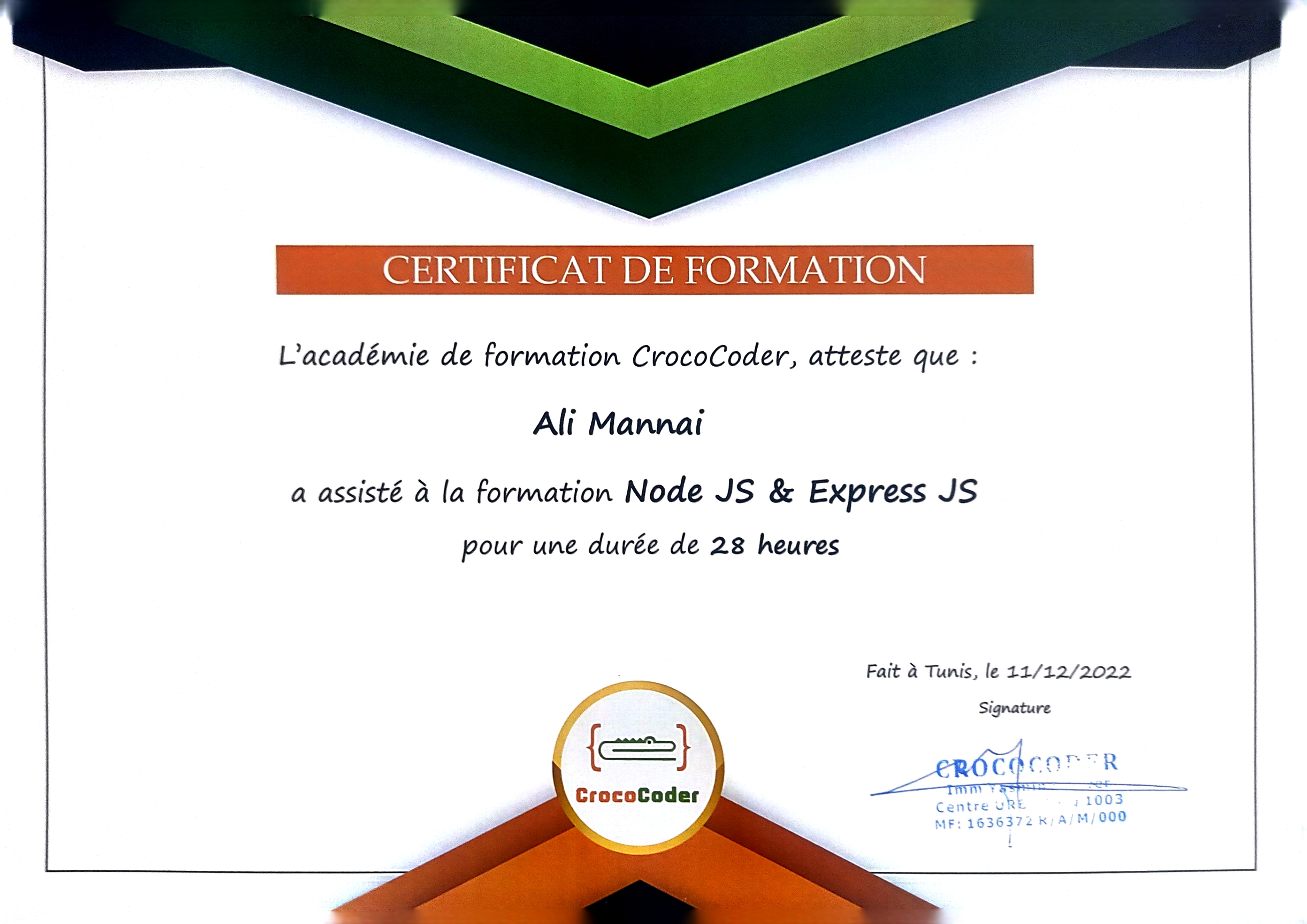 Node JS & Express JS Certificate